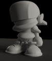 A gray featureless 3D model of Boyfriend called "week54prototype" left in the game's files.