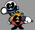 Skid and Pump's unused "yeah!" pose, originally intended for a track in Week 2 that was meant to have vocal cues.
