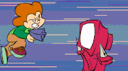 Pico in an animated shot from a canceled Pico-based cartoon that PhantomArcade tried to make for Pico Day in 2015.