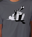 A shirt featuring Tankman and Steve engaged in a chase.