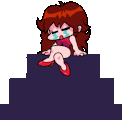 Unused animation of Girlfriend crying upon a placeholder graphic.