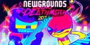 Tankman and Alien Hominid in the official Newgrounds Audio Deathmatch artwork made by travsus.