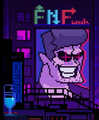 Daddy Dearest as he appears on the background of Newgrounds' page for Pixel Day 2021.