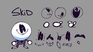 Skid's redrawn reference sheet, from a Behind the Scenes tweet of "Spooky Month 3 - Unwanted Guest".