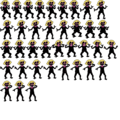 Monster's unused sprite sheet for his old idle and singing animations; note how his head stays fairly static in every pose and lacks his current stretch marks. Additionally, some of the sprites have his neck clip into his mouth.