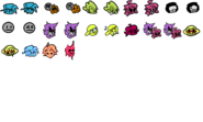 Basit, gri renkli bir yer tutucu için bir çift için olanlar ve Boyfriend'in eski simgeleri (bunlar hâlâ 9 tuşuna basılarak oyun içinde kullanılabilir) dahil olmak üzere karakter simgeleri.