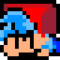 The Friday Night Funkin' avatar featuring Boyfriend in pixel art style. Used as the profile picture for The Funkin' Crew on GitHub, and as the icon for the game's executable file.