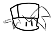 A sketch of Boyfriend's icon found within the game files of Friday Night Funkin'.