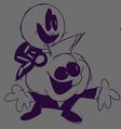 Skid and Pump drawn with their signature FNF pose, made by Sr Pelo.