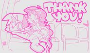 Girlfriend and Boyfriend thanking everyone who received a vinyl for Friday Night Funkin' - The Official Soundtrack Vol. 1, drawn by evilsk8r.
