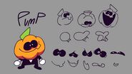 Pump's redrawn reference sheet, from a Behind the Scenes tweet of "Spooky Month 3 - Unwanted Guest".
