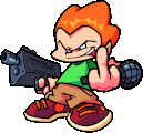 Unused "Hey!" animation of Pico flipping the bird at the player.