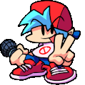 Boyfriend's V-sign pose used throughout the majority of Bopeebo. This sprite also appears in Tutorial.